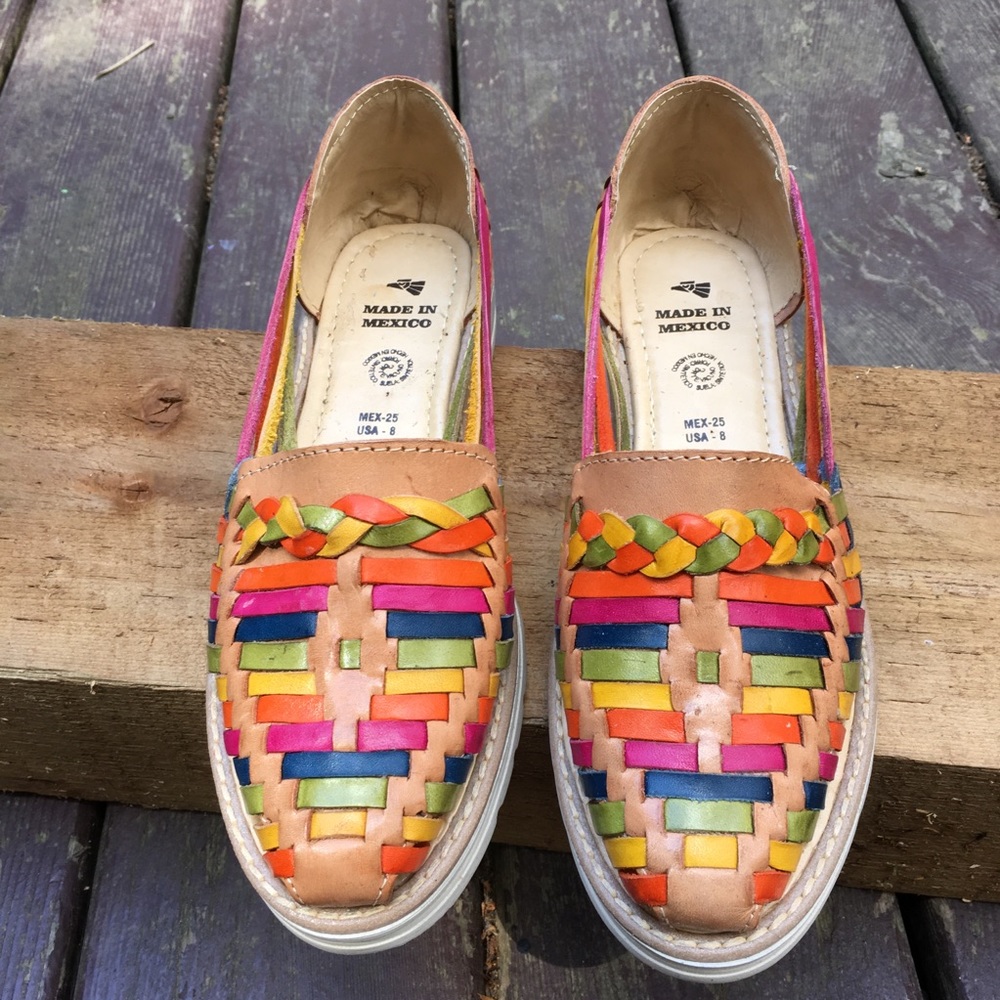 Gorgeous leather huarache shoes made in Mexico